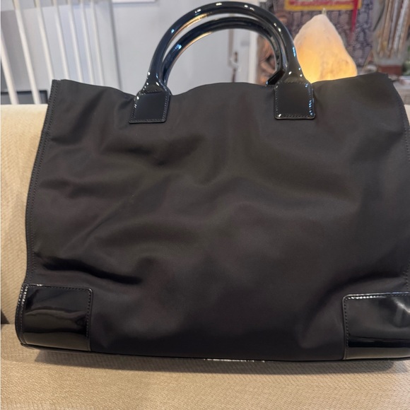 Tory Burch Black Tote with Glossy Logo - Picture 6 of 13